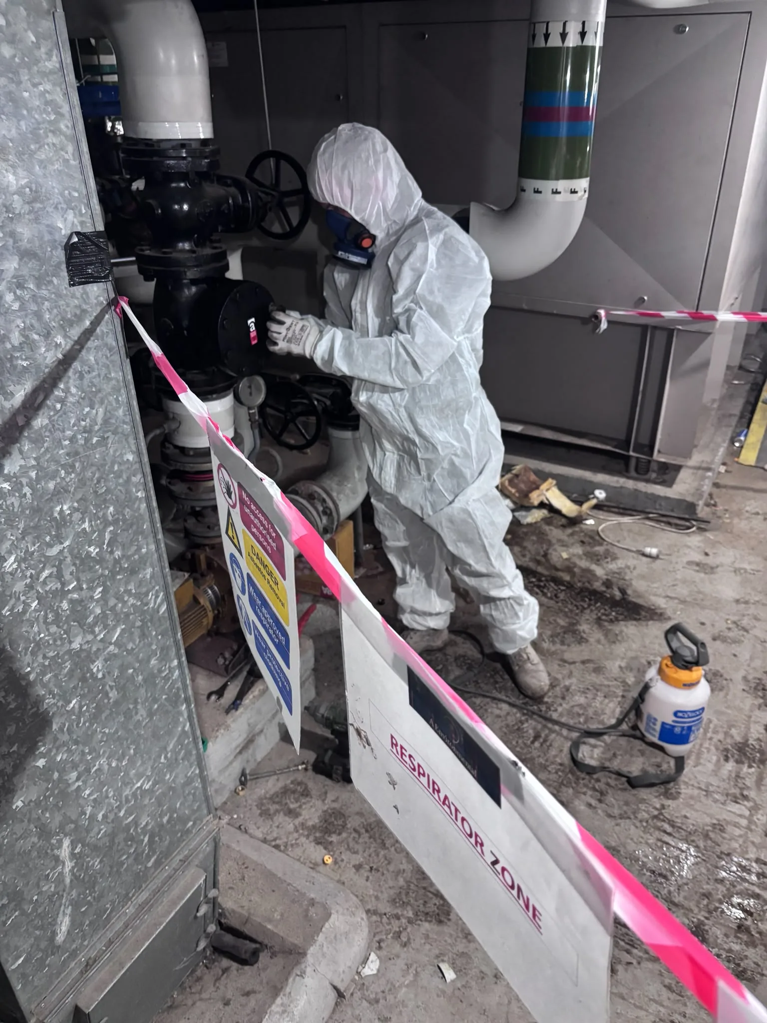 Asbestos artex removal from concrete soffit in Dulwich